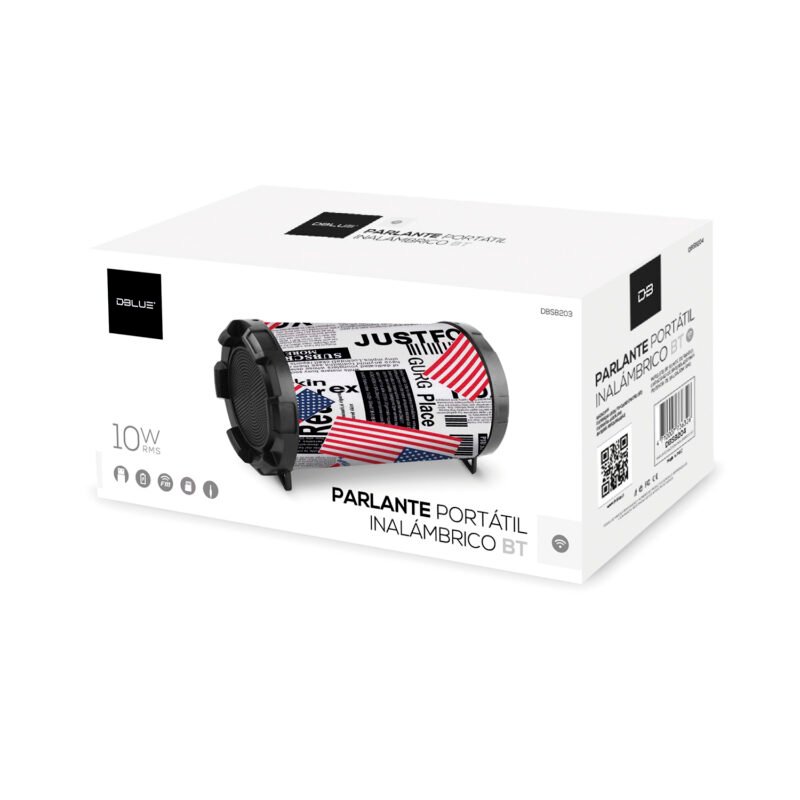 parlante dblue mini bazooka portatil con bt y entrada usb/sd/fm radio/aux diseÑo