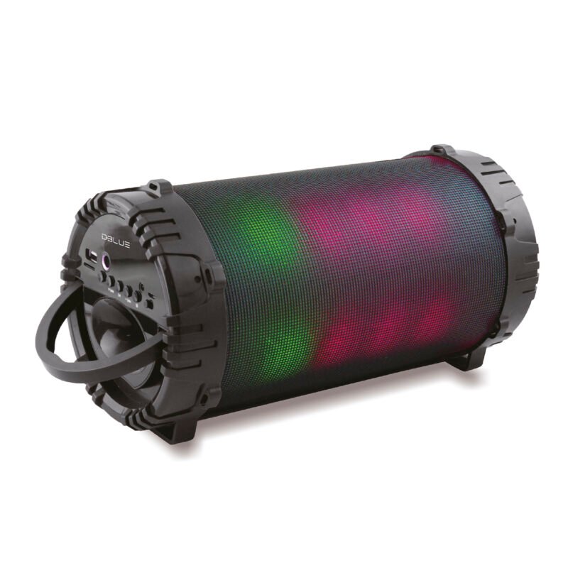 parlante dblue bazooka portatil con bt y entrada usb/sd/fm radio/aux luz led — vista 4
