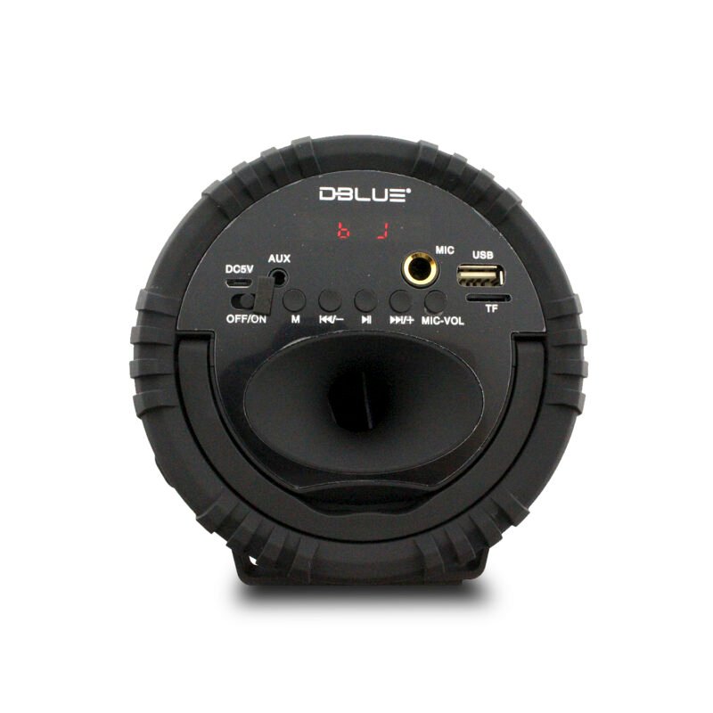 parlante dblue bazooka portatil con bt y entrada usb/sd/fm radio/aux luz led — vista 2