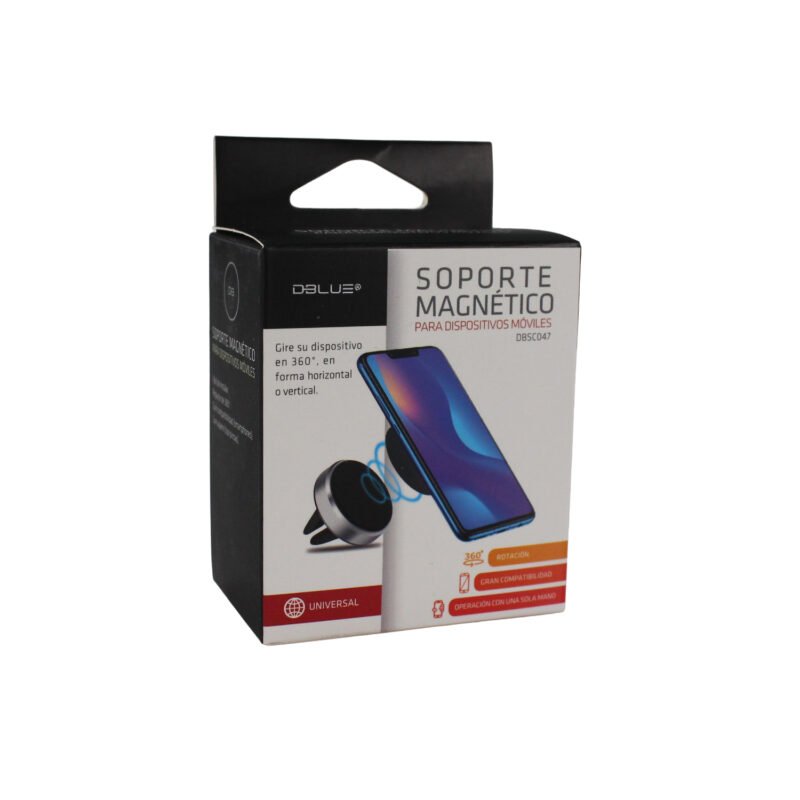 soporte dblue para automovil magnetico para smartphone, vertical y horizontal, metalico