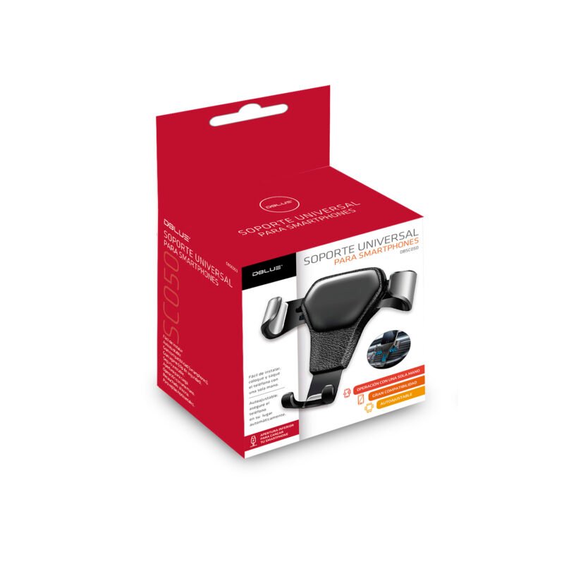 soporte dblue para automovil autoajustable para smartphone, con clip de seguridad, para rejillas horizontales. — vista 2