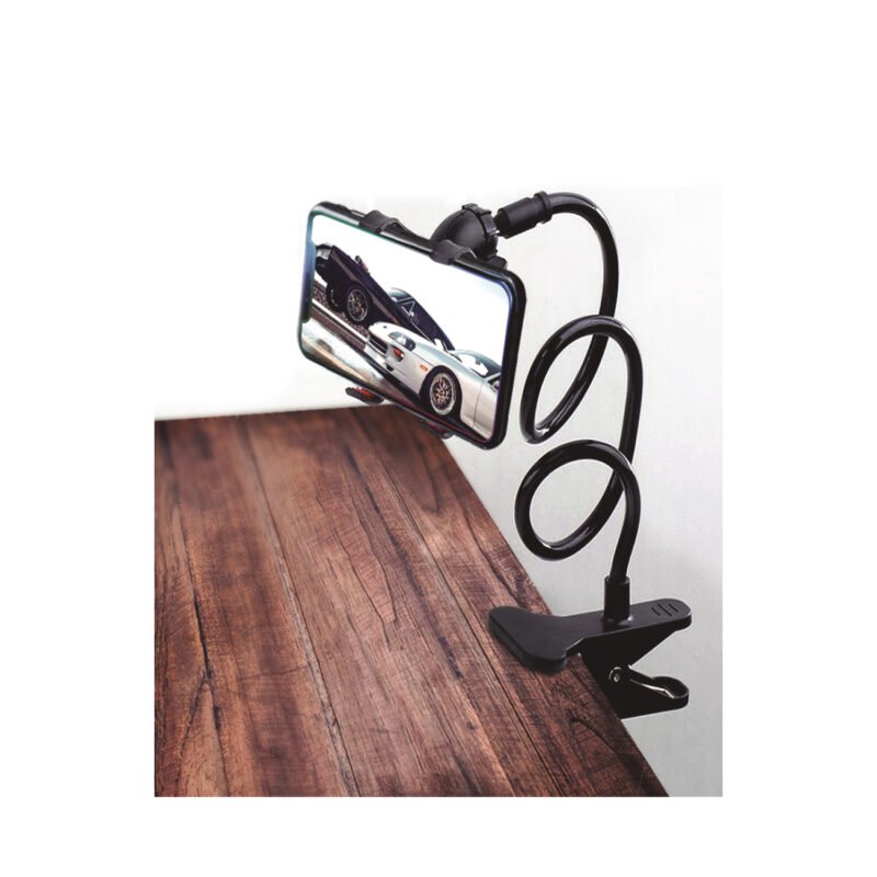 soporte dblue flexible para smartphone con rotacion 360°, incluye clip para diferentes superficies. black