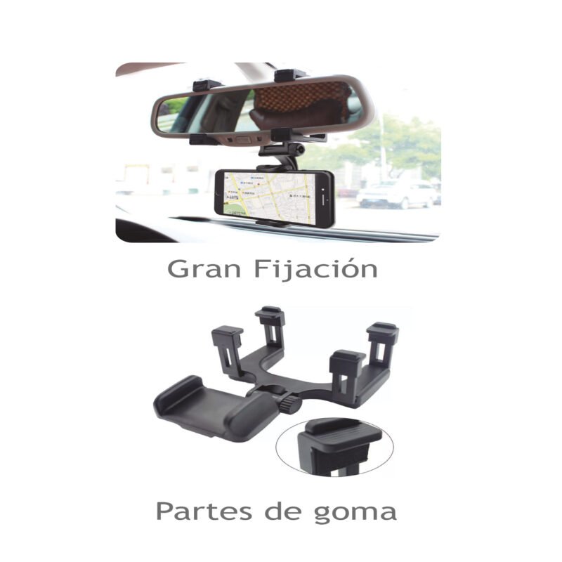 soporte smartphone espejo retrovisor