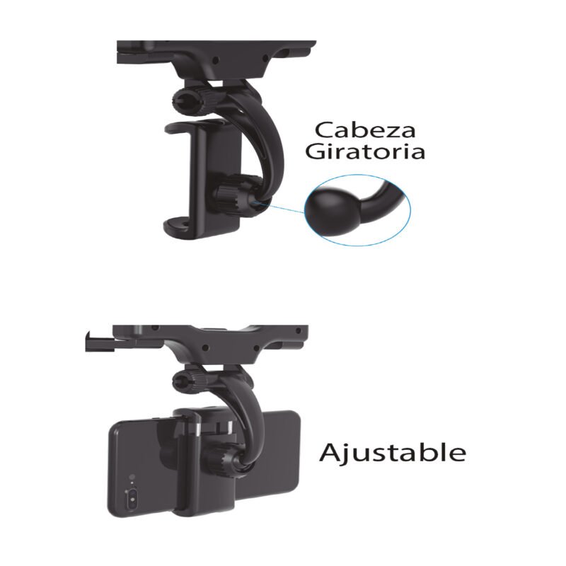 soporte smartphone espejo retrovisor — vista 4