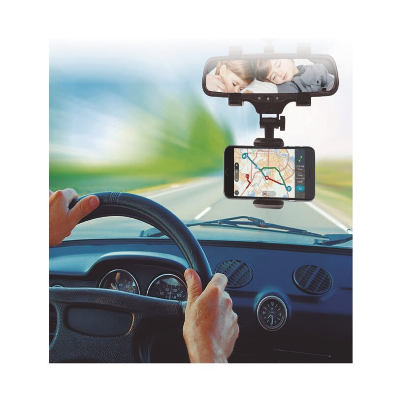 soporte smartphone espejo retrovisor — vista 5