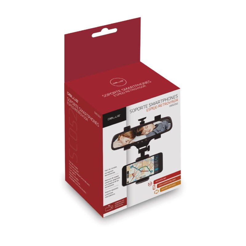 soporte smartphone espejo retrovisor — vista 6