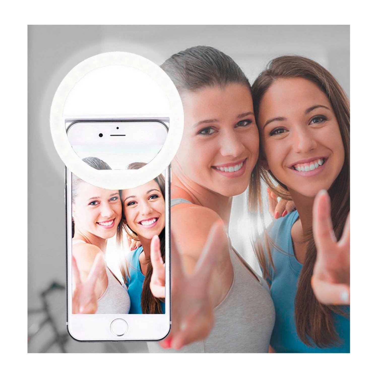 aro de luz dblue, 3 niveles de intensidad, compatible smartphones, funciona con pilas aaa. aro de luz dblue, 3 niveles de intensidad, compatible smartphones, funciona con pilas aaa.