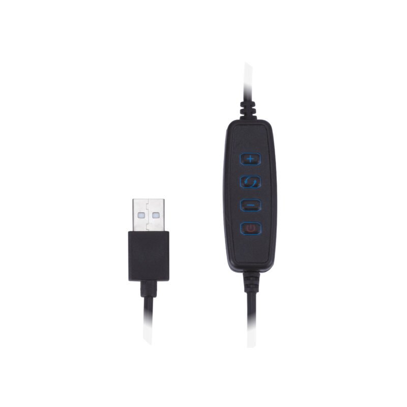 soporte dblue doble adaptable para smartphones y microfono, con luz led y rotacion. — vista 3