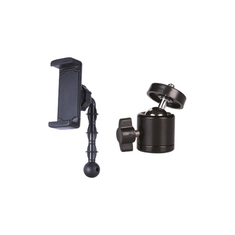 soporte dblue doble adaptable para smartphones y microfono, con luz led y rotacion. — vista 5