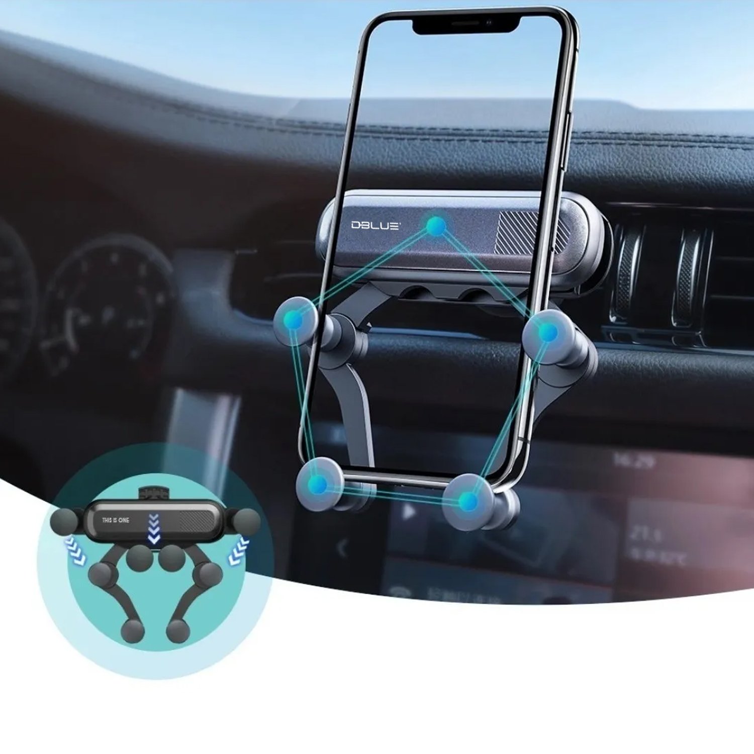 soporte dblue universal para smartphones, giro 360°, ajuste automatico, compatible 4.7 6.5”. soporte dblue universal para smartphones, giro 360°, ajuste automatico, compatible 4.7 6.5”.