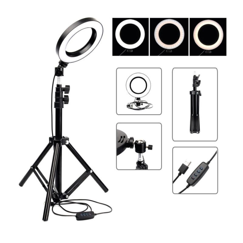 kit smart aro de luz led 10 pulgadas con soporte celular y tripode 1.6 mt — vista 2