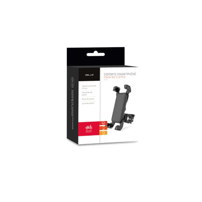 soporte dblue universal para smartphone para bicicleta, silicona flexible 360°, perilla de bloqueo y ajuste. — vista 4