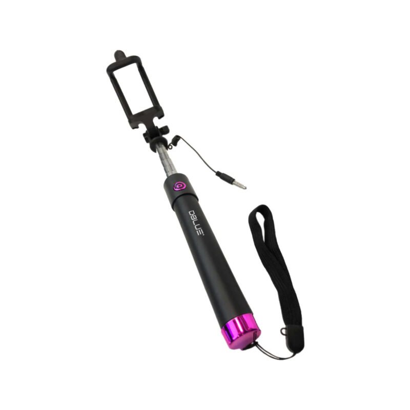 baston selfie dblue para autorretratos 78 cm, telescopico, conector para smartphones y camaras, cable incluido.purple