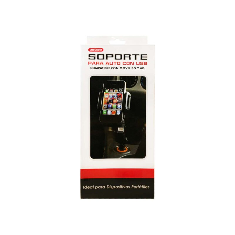 soporte dblue para smartphone, rotacion 360º, dos entradas usb, compatible varios modelos, material abs. — vista 3