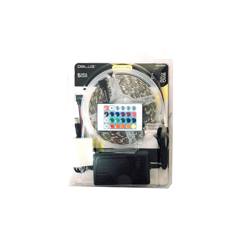 tira led dblue 5m multicolor 5050, control remoto, impermeable, 220v, voltaje dc 12v, adhesivo en la parte posterior. — vista 6