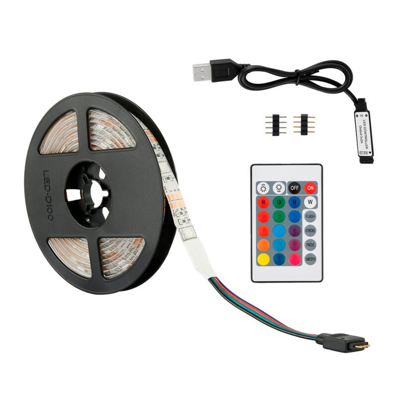 tira led dblue 3m, 90 leds rgb, usb, 12v, 20.000h, flexible, adhesiva, decorativa, efectos personalizados.