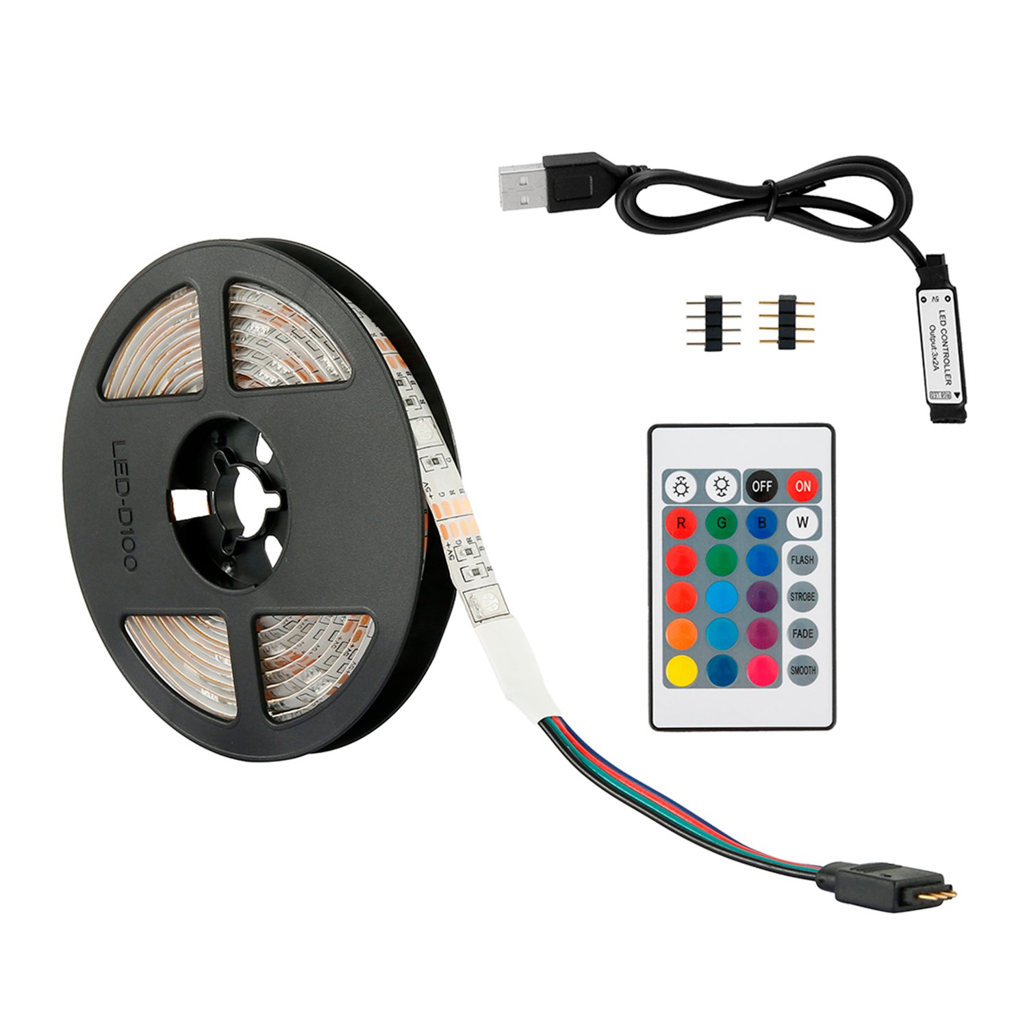 tira led dblue 3m, 90 leds rgb, usb, 12v, 20.000h, flexible, adhesiva, decorativa, efectos personalizados. tira led dblue 3m, 90 leds rgb, usb, 12v, 20.000h, flexible, adhesiva, decorativa, efectos personalizados.