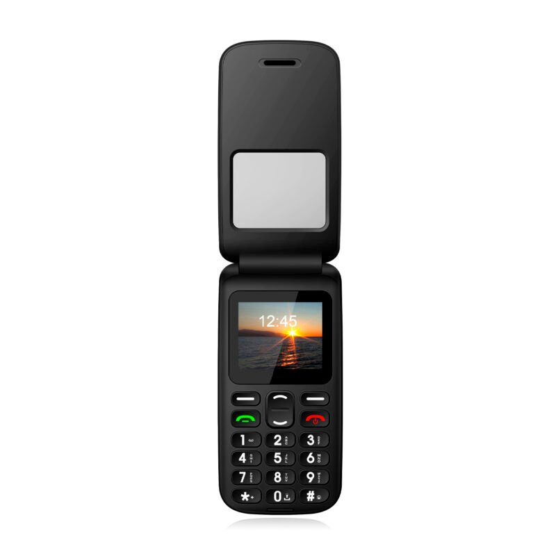 telefono senior adulto mayor tipo almeja. black — vista 3