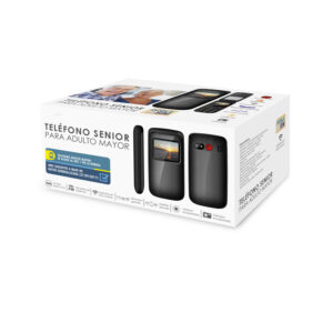 telefono senior adulto mayor tipo almeja. black