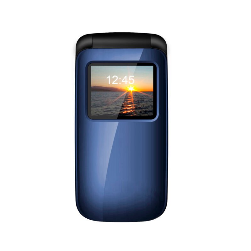 telefono senior adulto mayor tipo almeja. blue — vista 4