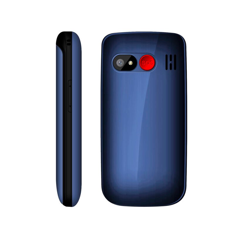 telefono senior adulto mayor tipo almeja. blue — vista 2