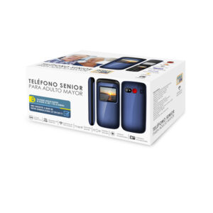 telefono senior adulto mayor tipo almeja. blue