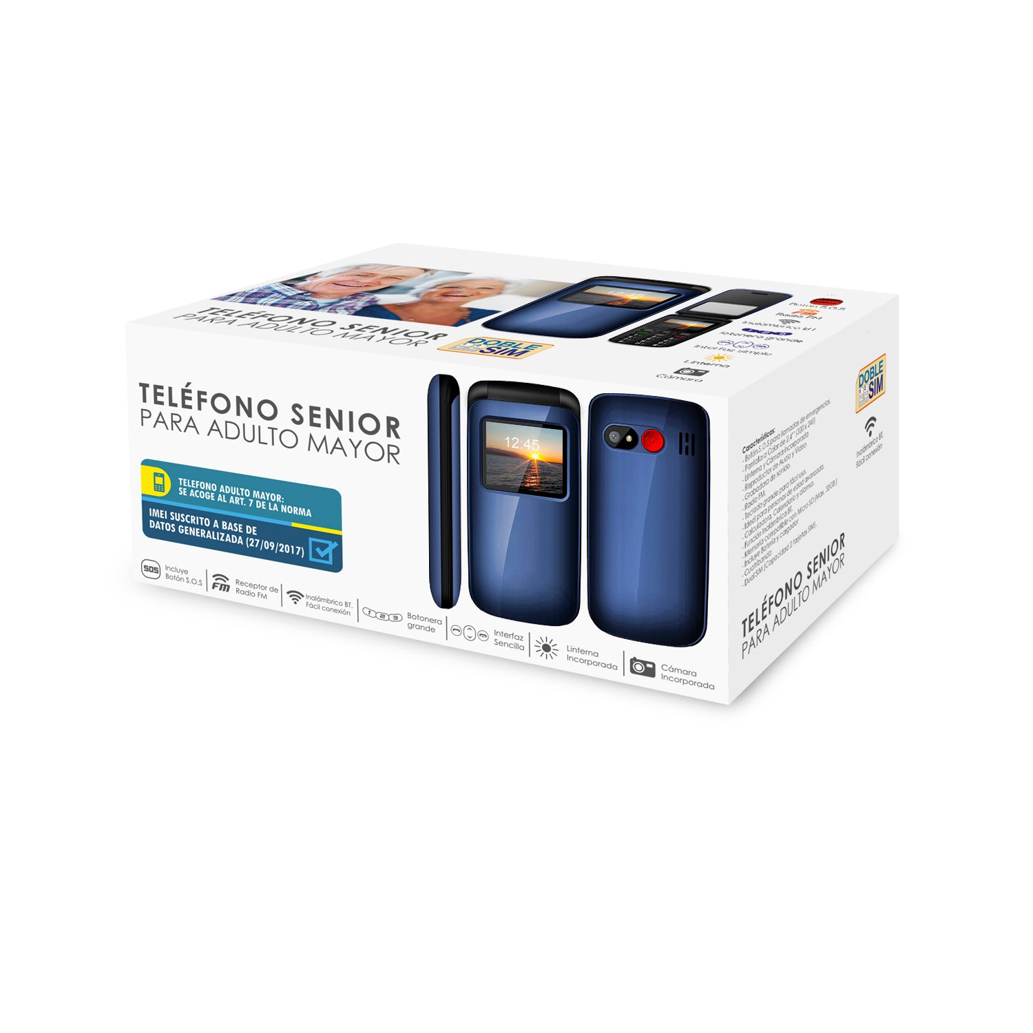 telefono senior adulto mayor tipo almeja. blue telefono senior adulto mayor tipo almeja. blue