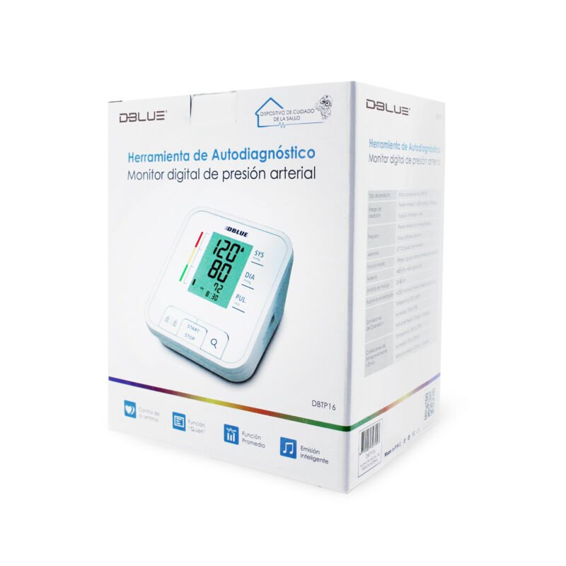 monitor de presion arterial dblue, rango de 0 a 280 mmhg, memoria 2*120, pantalla lcd, control de arritmia. — vista 8