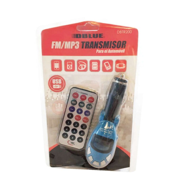 transmisor fm con control dblue, compatible mp3, mp4, usb, sd, micro sd. blue — vista 2