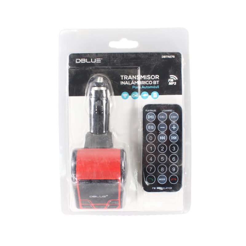 transmisor fm de mp3/sd/usb/bt pantalla led red