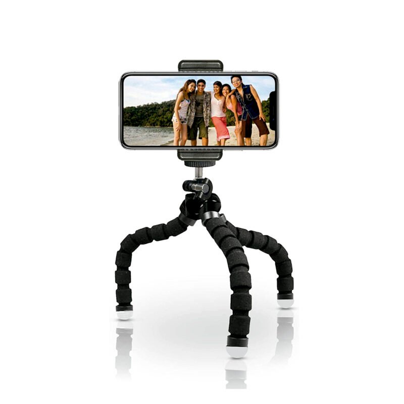 tripode flexible mini, metal y juntas flexibles, compatible camaras y telefonos de 5.5 8.5cm.