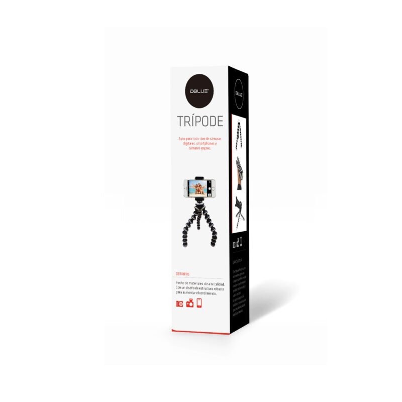 tripode dblue flexible para celulares y camaras, estructura robusta, ajustable y funciona en superficies irregulares. — vista 7