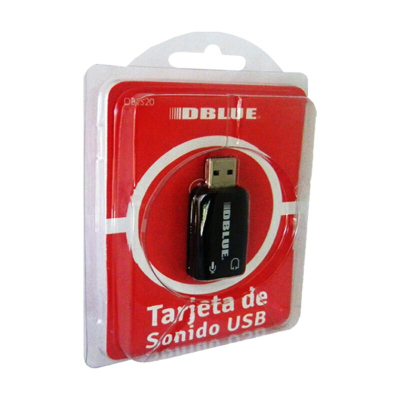 tarjeta de sonido usb dblue, sonido 3d, compatible usb 2.0, entrada jack 3.5mm. black — vista 2