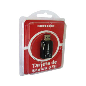 tarjeta de sonido usb dblue, sonido 3d, compatible usb 2.0, entrada jack 3.5mm. blue