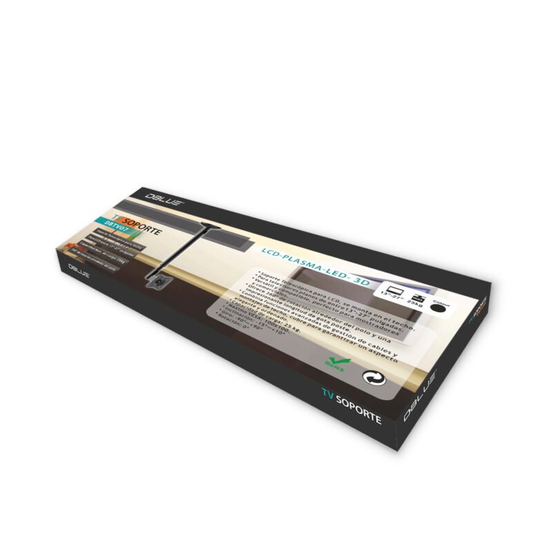 soporte dblue tv, rotacion 360°, para lcd de 13" a 27", anclaje al cielo.
