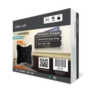 soporte dblue tv, para lcd de 23 a 42 pulgadas, soporta 30 kg, anclaje cuadrado a la pared.