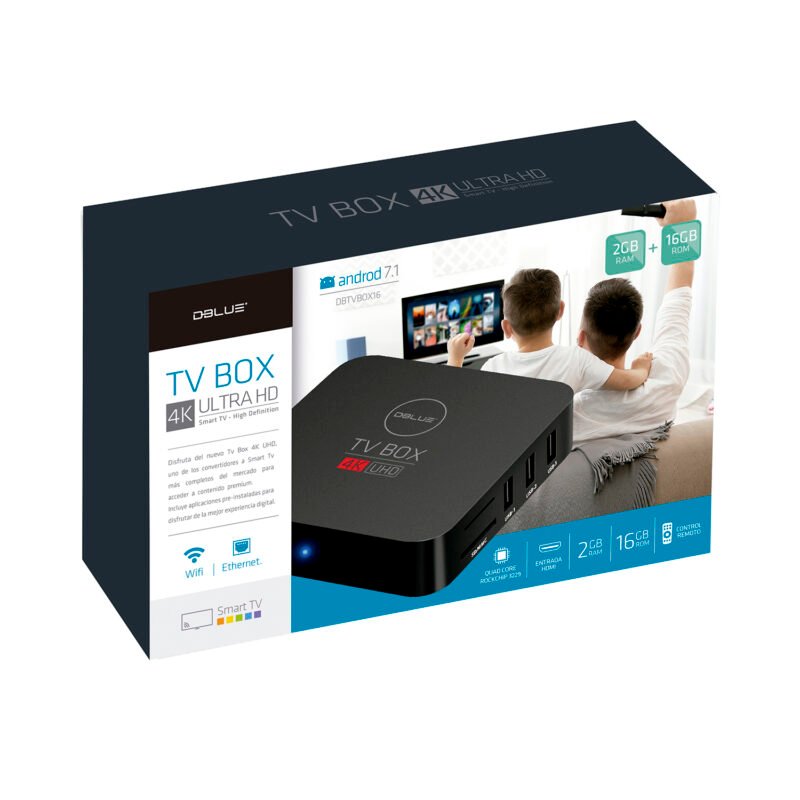 tv box dblue smart android 7.1, 2+16 gb — vista 2