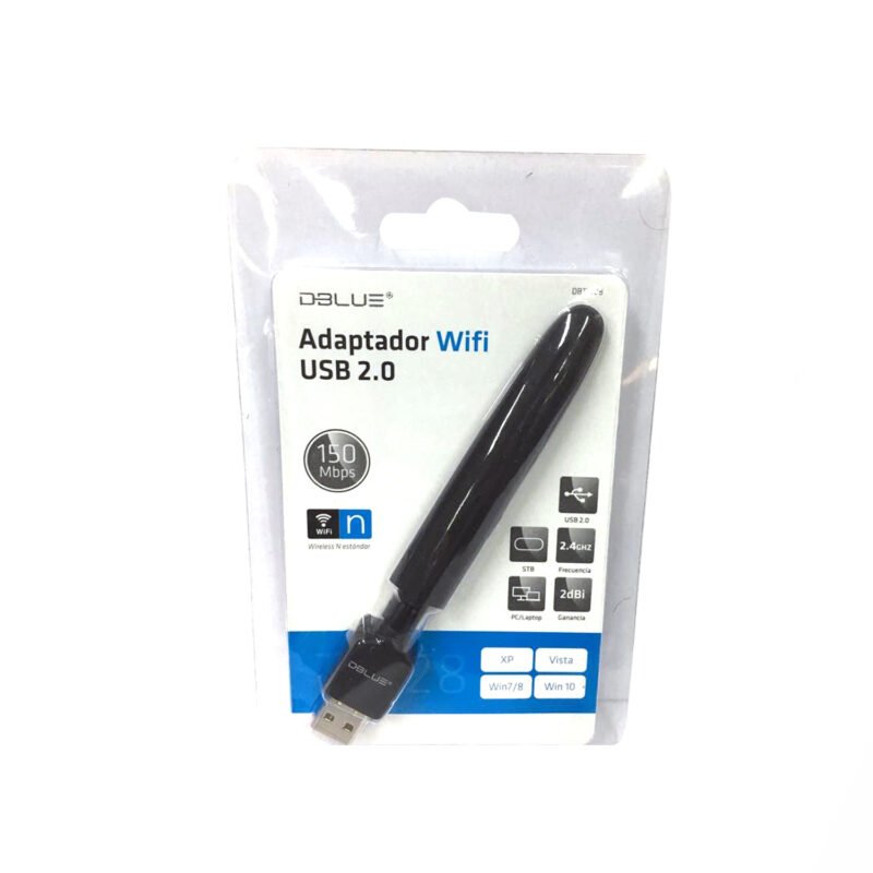 adaptador wifi dblue 2.4 ghz, 150 mbps. compatible windows y mac, ganancia de antena 2dbi — vista 6