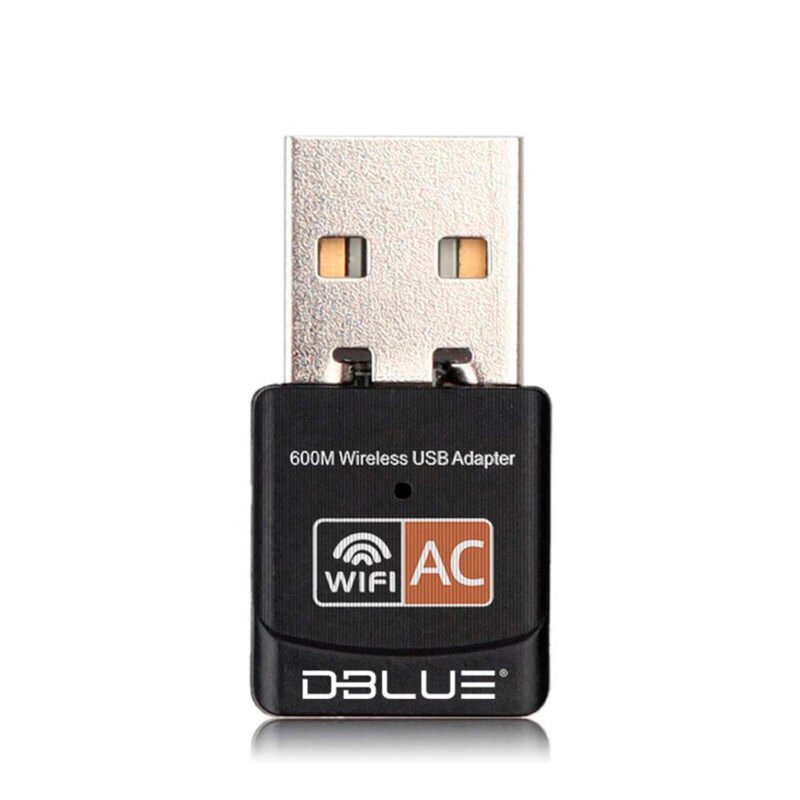 adaptador wifi dblue banda dual, 600 mbps, usb 2.0, frecuencias 5ghz + 2.4ghz, compatible windows y mac.