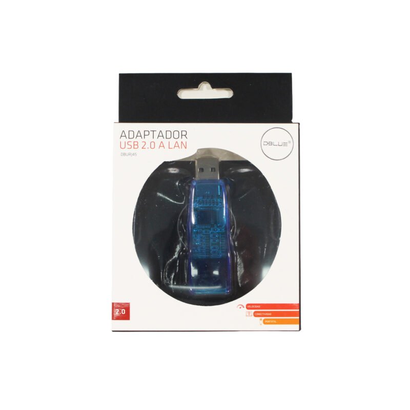tarjeta de red usb dblue, compatible windows y mac, velocidad 10/100, conexion plug & play. rj45
