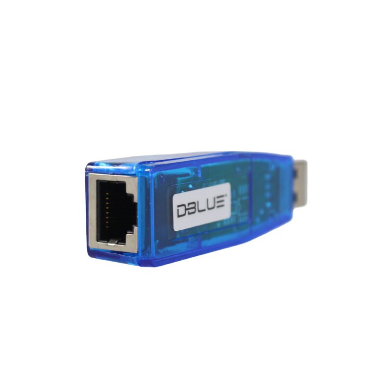 tarjeta de red usb dblue, compatible windows y mac, velocidad 10/100, conexion plug & play. rj45 — vista 3