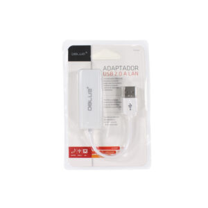 adaptador dblue usb a rj45, velocidad 100mbps, compatible windows xp 10 y mac os.