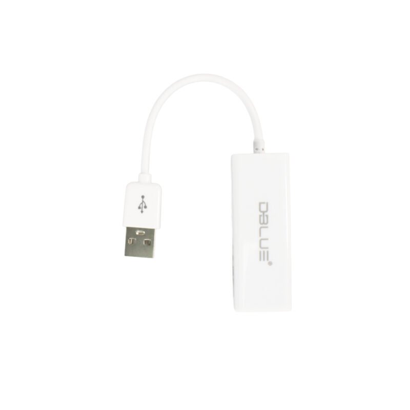 adaptador dblue usb a rj45, velocidad 100mbps, compatible windows xp 10 y mac os. — vista 3