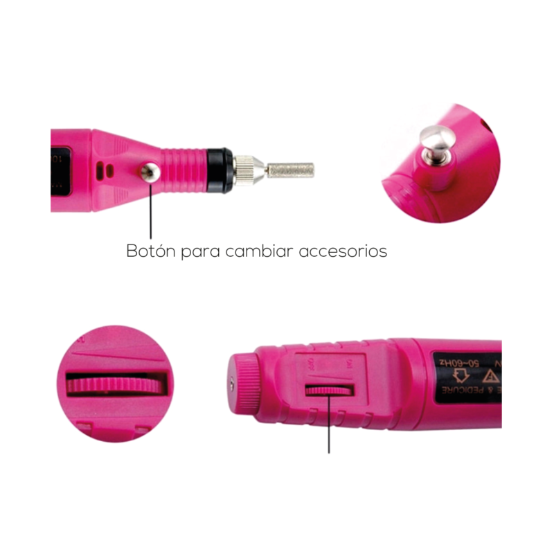 kit torno profesional doma, pulido y pedicura, diseÑo ergonomico, bajo ruido, estructura robusta.