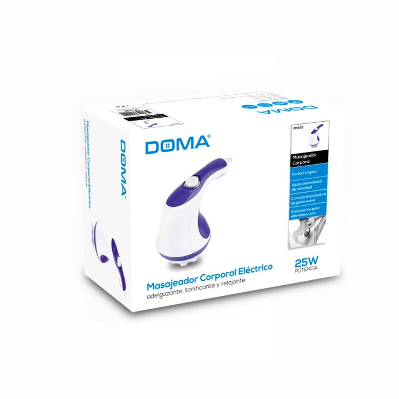 masajeador doma corporal, tonificante y relajante, vibracion estimulante, cabeza rotativa 360°, control de velocidad ajustable. — vista 4