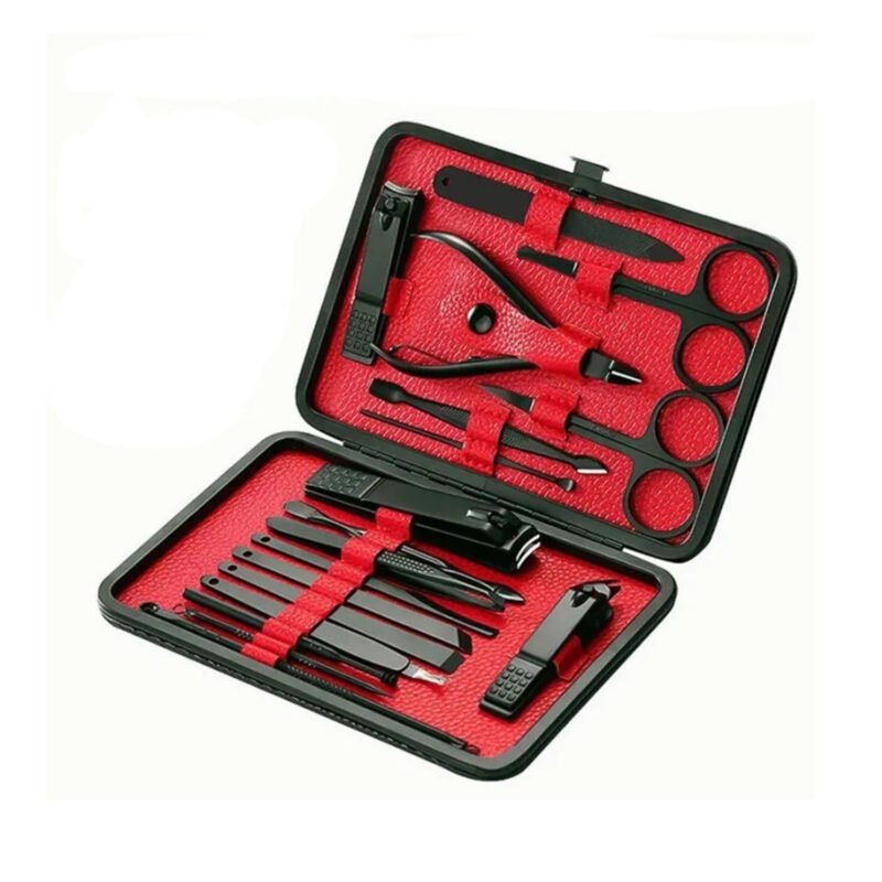 kit de herramientas para manicure doma, 18 piezas, con caja de almacenamiento, acero inoxidable.