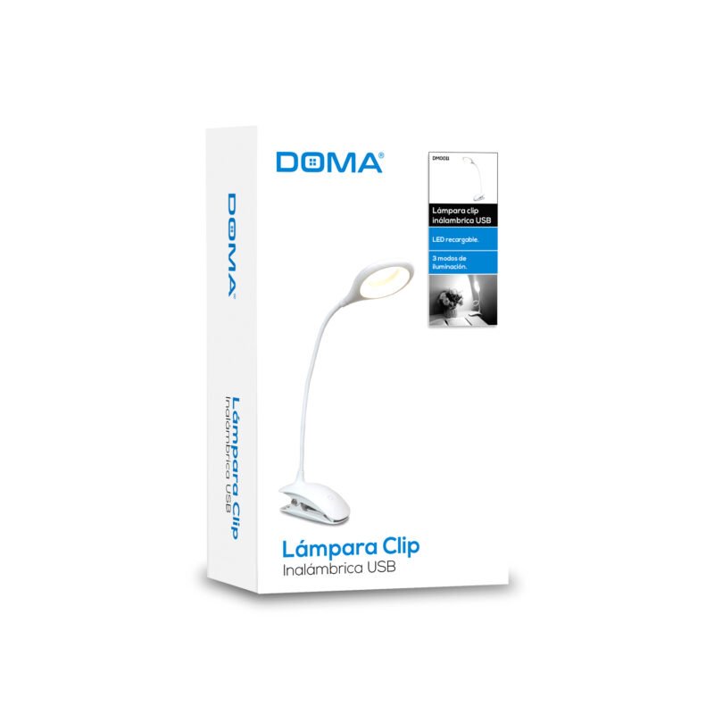 lampara doma clip inalambrica, usbwireless, 3 modos de iluminacion, 1200 mah, led 7000k. — vista 4