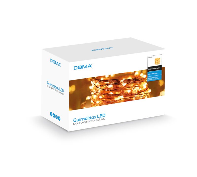 guirnalda doma luz decorativa solar, 8 modos, 1200ma, resistente al agua, para interior y exterior. — vista 2