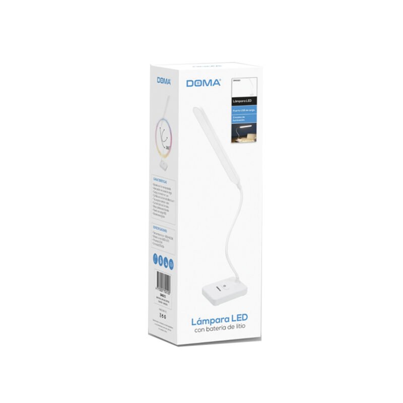 lampara doma de litio, control tactil 3 modos, cambio de color, brazo flexible, carga usb. — vista 5