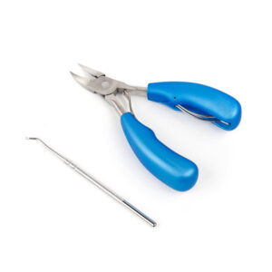 kit doma de podologia inoxidable, herramienta para cuticulas, bordes afilados, mango antideslizante.